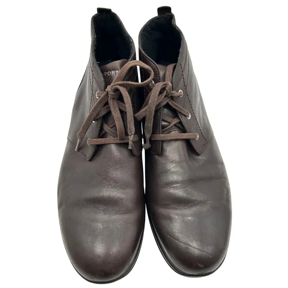 Rockport Men's Brown Leather Chukka Ankle Boots Lace-Up Casual Size 11 Academia
